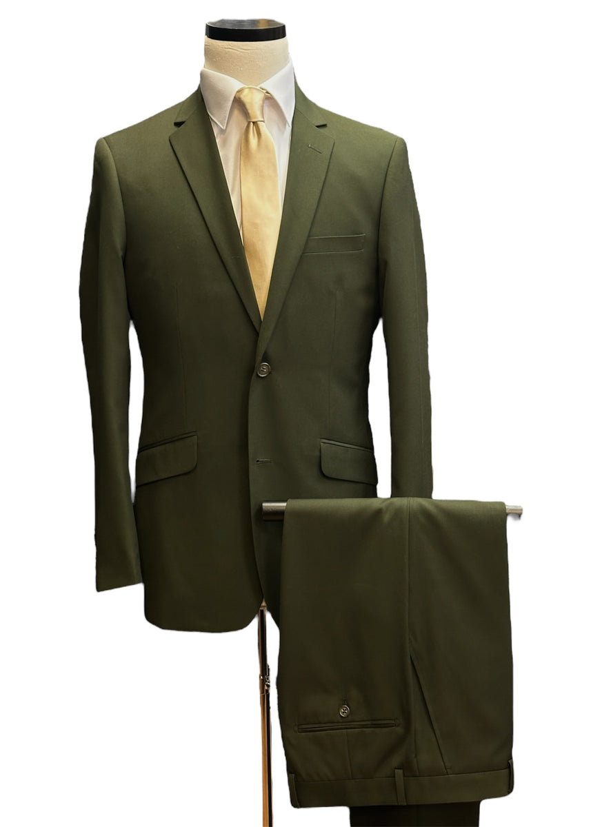 green emerald velvet dress Olive Green Slim Fit Suit – Rome's Tuxedos & Suits