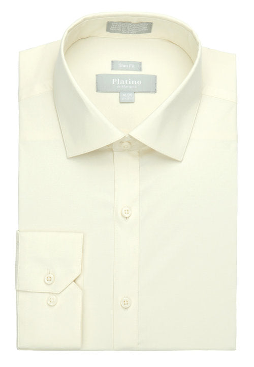 Ecru Slim Fit Stretch Dress Shirt Rome's Tuxedos & Suits Ecru Slim Fit Stretch Dress Shirt Rome's Tuxedos & Suits