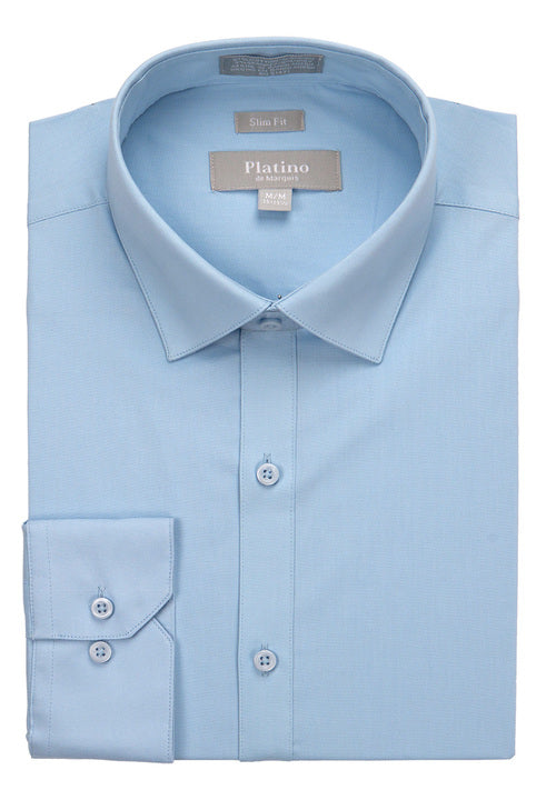VERNO Light Blue Slim Fit Cotton Easy Care Dress Shirt SS210 main image 1