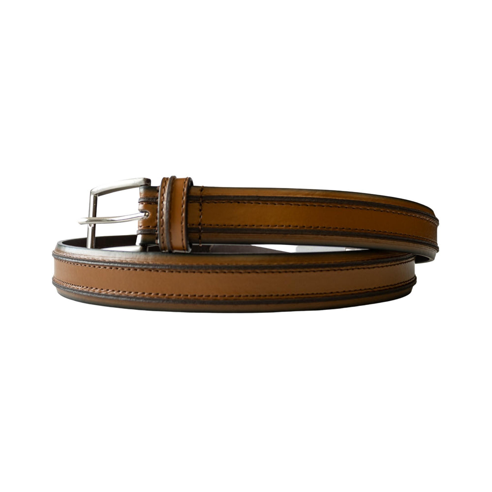 Florsheim Double Ribbed Leather Belt