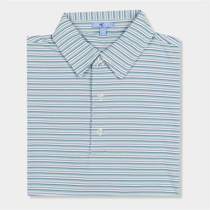 Driftwood Stripe Performance Polo