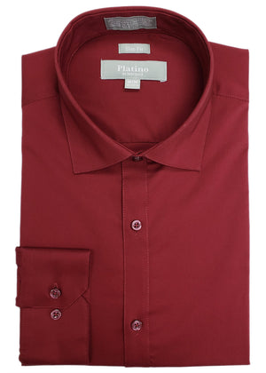 Burgundy Slim Fit Stretch Dress Shirt – Rome's Tuxedos & Suits