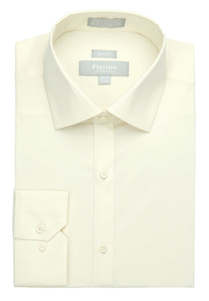 Ecru Slim Fit Stretch Dress Shirt Rome's Tuxedos & Suits Ecru Slim Fit Stretch Dress Shirt Rome's Tuxedos & Suits