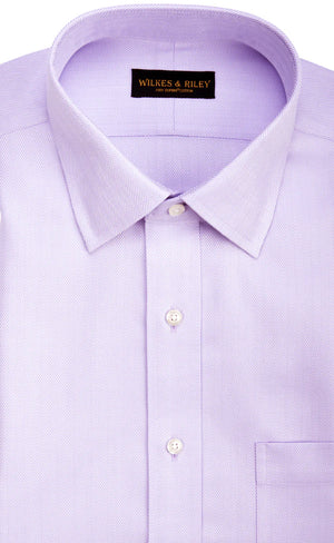 Lavender Herringbone Tailored Fit Dress Shirt  Rome's Tuxedos & Suits