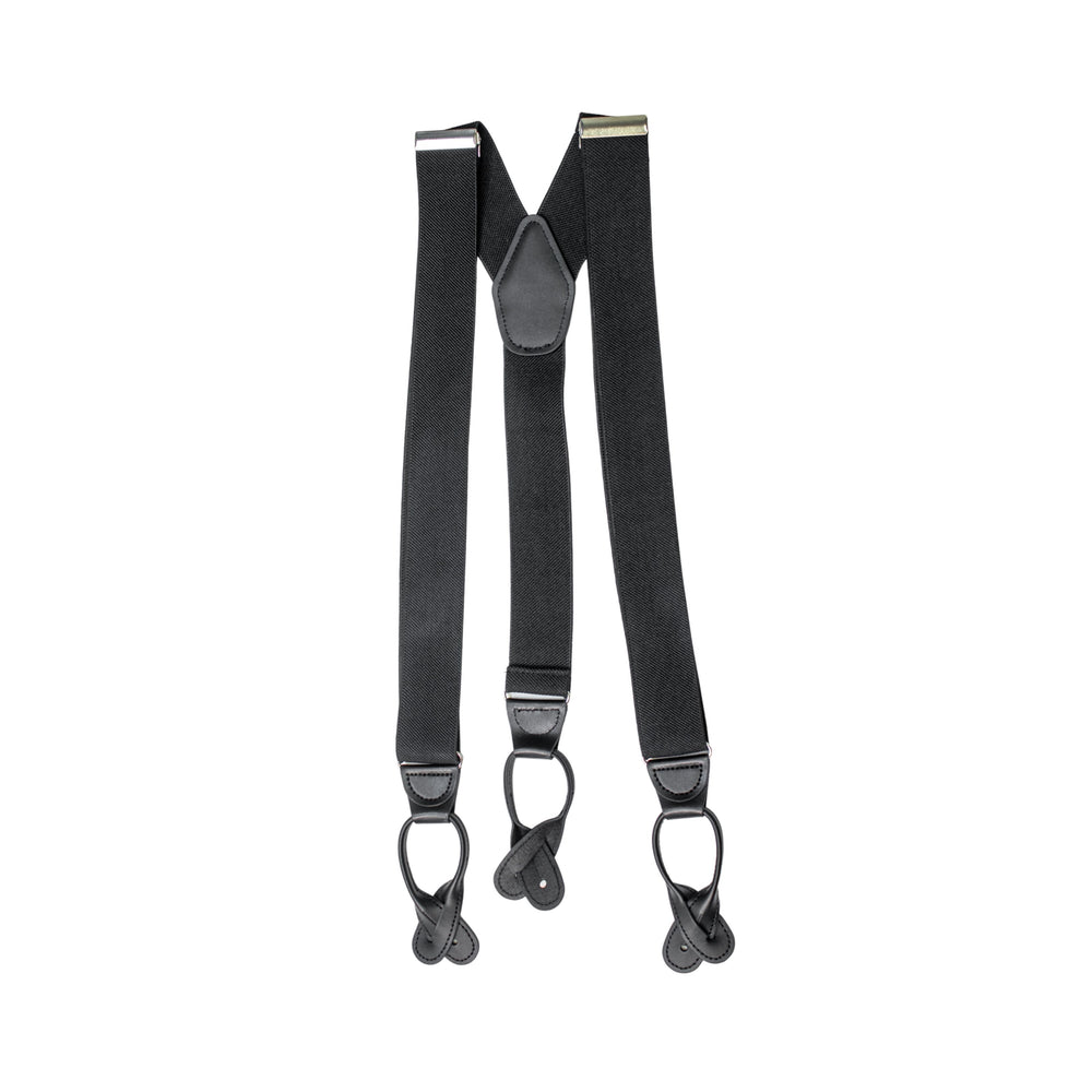 Black Leather End Suspenders