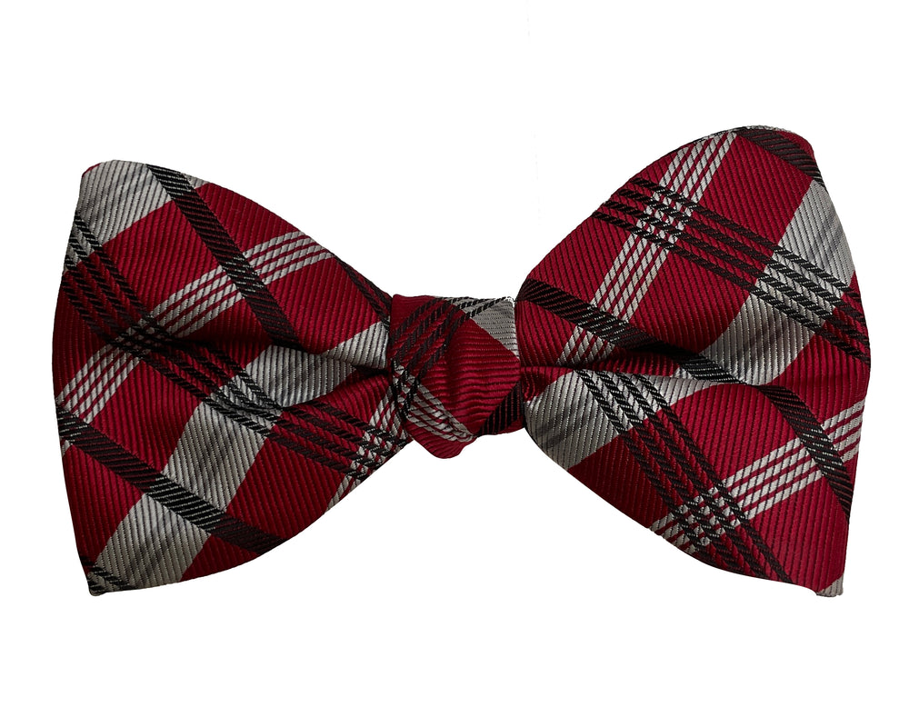RED PLAID HAND-KNOT BOW TIE