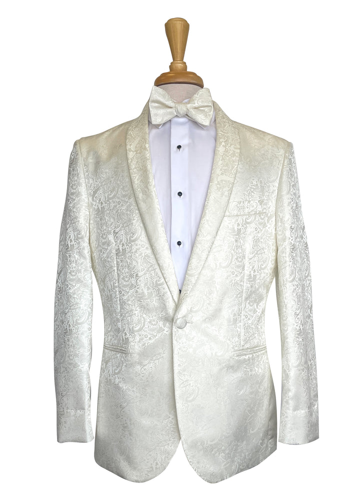 Ivory Paisley Slim Fit Tuxedo