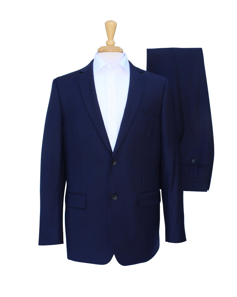 Tailored Fit Navy Blue Wool Suit