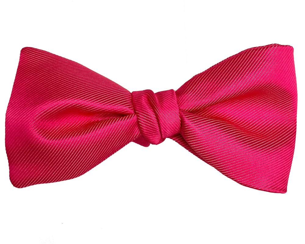 BRIGHT FUCHSIA HAND-KNOT BOW TIE