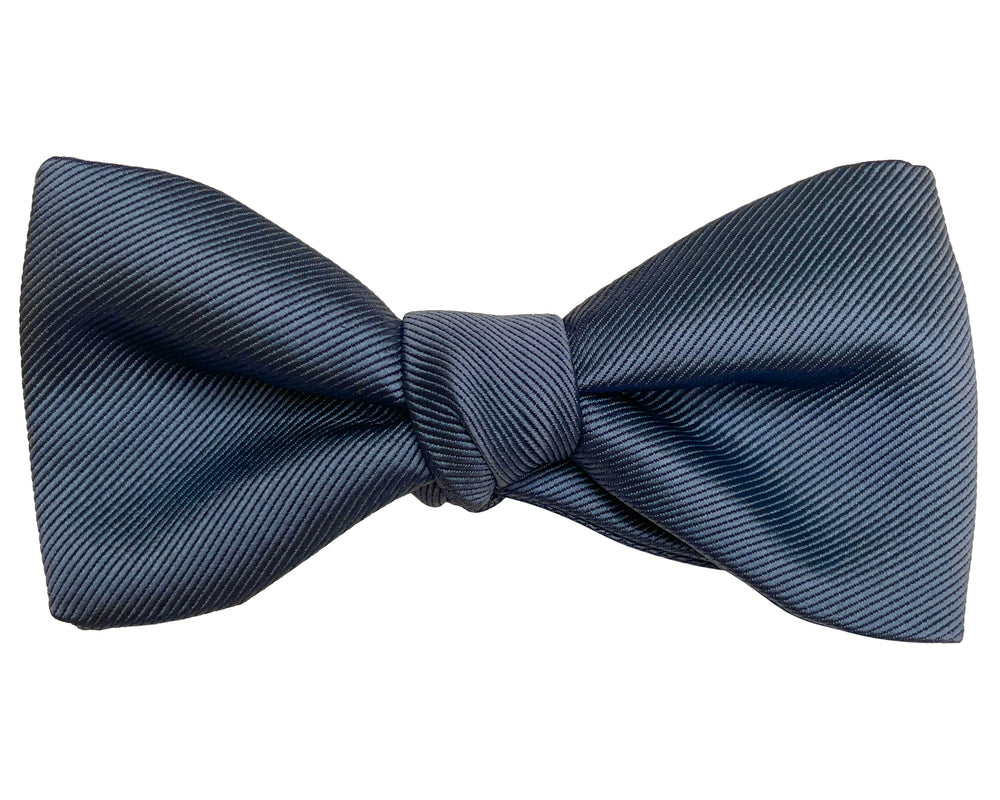 STEEL BLUE HAND-KNOT BOW TIE
